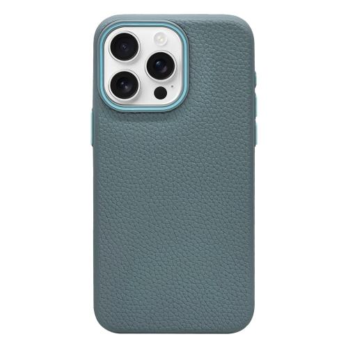 

For iPhone 16 Pro Litchi Texture TPU Phone Case(Wave Blue)