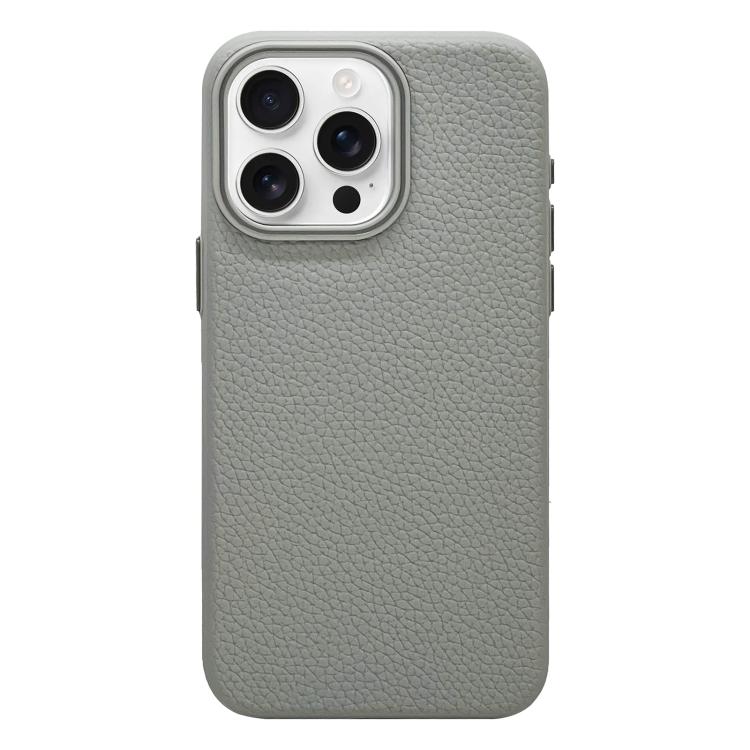 

For iPhone 16 Pro Litchi Texture TPU Phone Case(Grey)