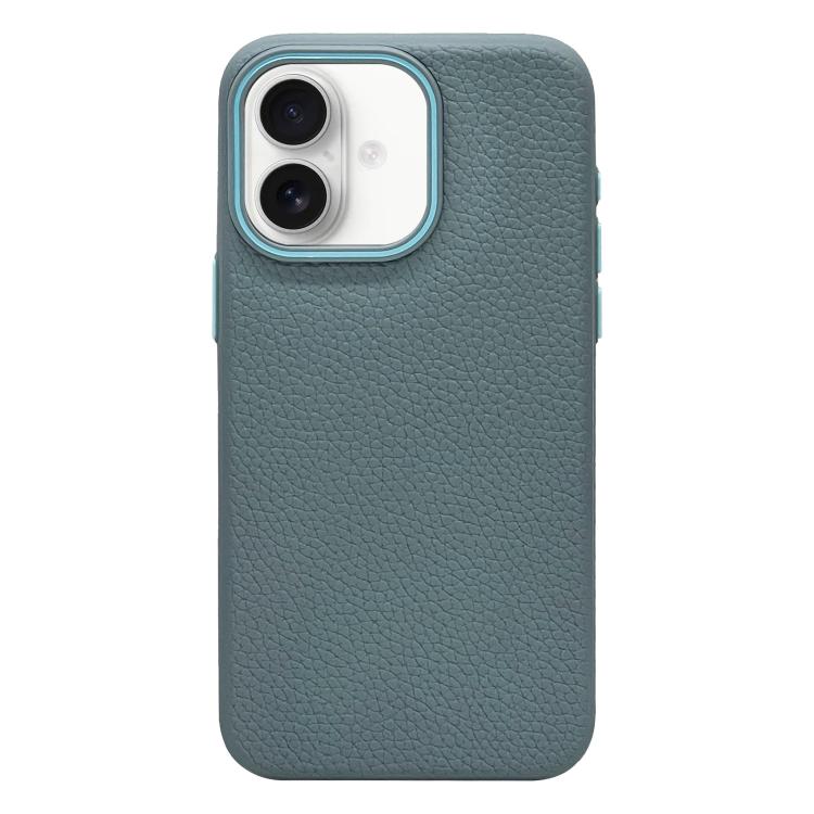 

For iPhone 16 Plus Litchi Texture TPU Phone Case(Wave Blue)