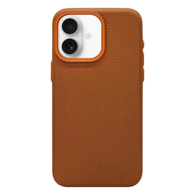 

For iPhone 16 Litchi Texture TPU Phone Case(Gold Brown)