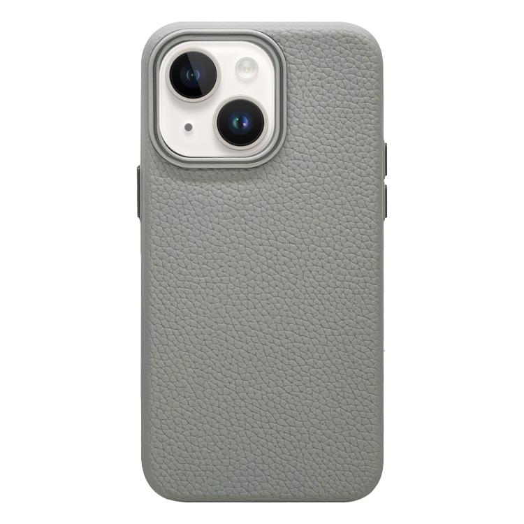 

For iPhone 15 Plus / 14 Plus Litchi Texture TPU Phone Case(Grey)