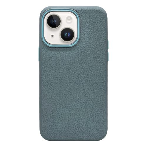 

For iPhone 15 Litchi Texture TPU Phone Case(Wave Blue)