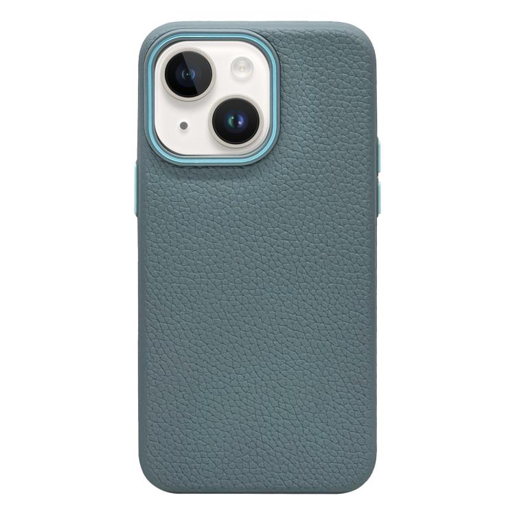 

For iPhone 13 / 14 Litchi Texture TPU Phone Case(Wave Blue)