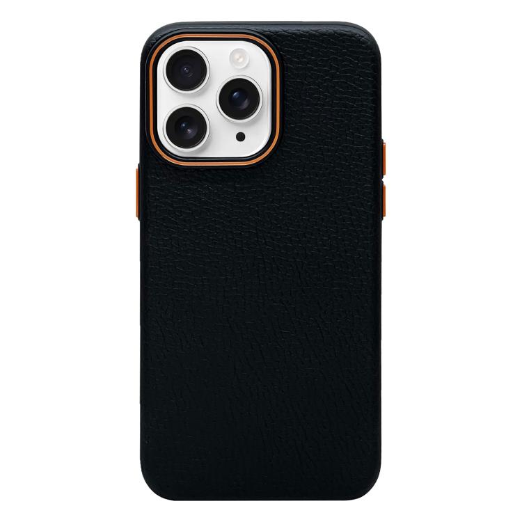 

For iPhone 11 Pro Max Litchi Texture TPU Phone Case(Black Orange)