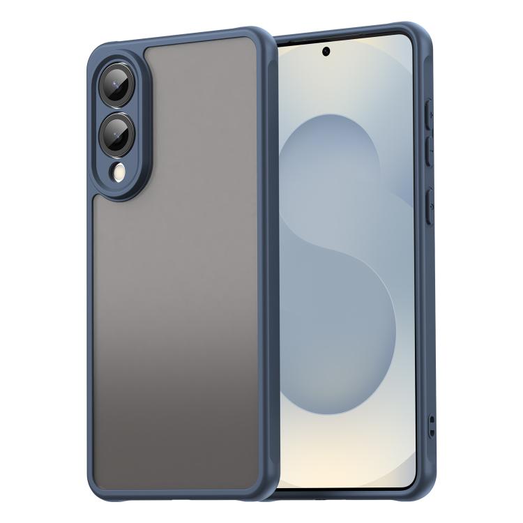

For Samsung Galaxy S25 Edge 5G Fan Dun Series TPU Hybrid PC Frosted Phone Case(Blue)