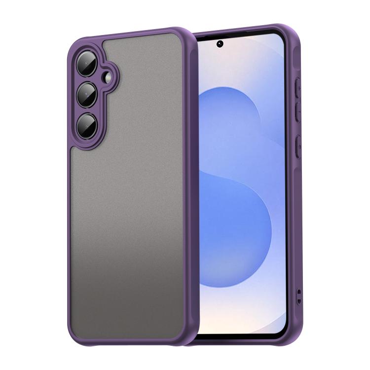 

For Samsung Galaxy S25 5G Fan Dun Series TPU Hybrid PC Frosted Phone Case(Purple)