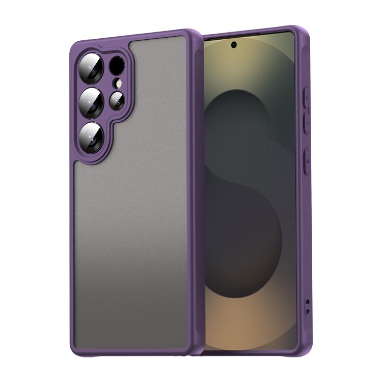 

For Samsung Galaxy S25 Ultra 5G Fan Dun Series TPU Hybrid PC Frosted Phone Case(Purple)
