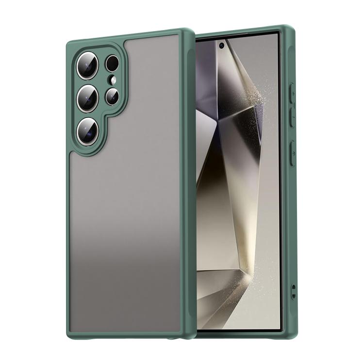 

For Samsung Galaxy S24 Ultra 5G Fan Dun Series TPU Hybrid PC Frosted Phone Case(Green)