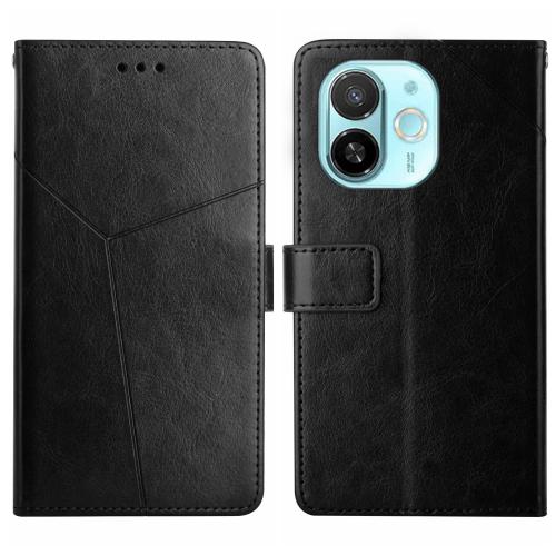 

For Tecno Spark 30C 5G Y-shaped Pattern Flip Leather Phone Case(Black)