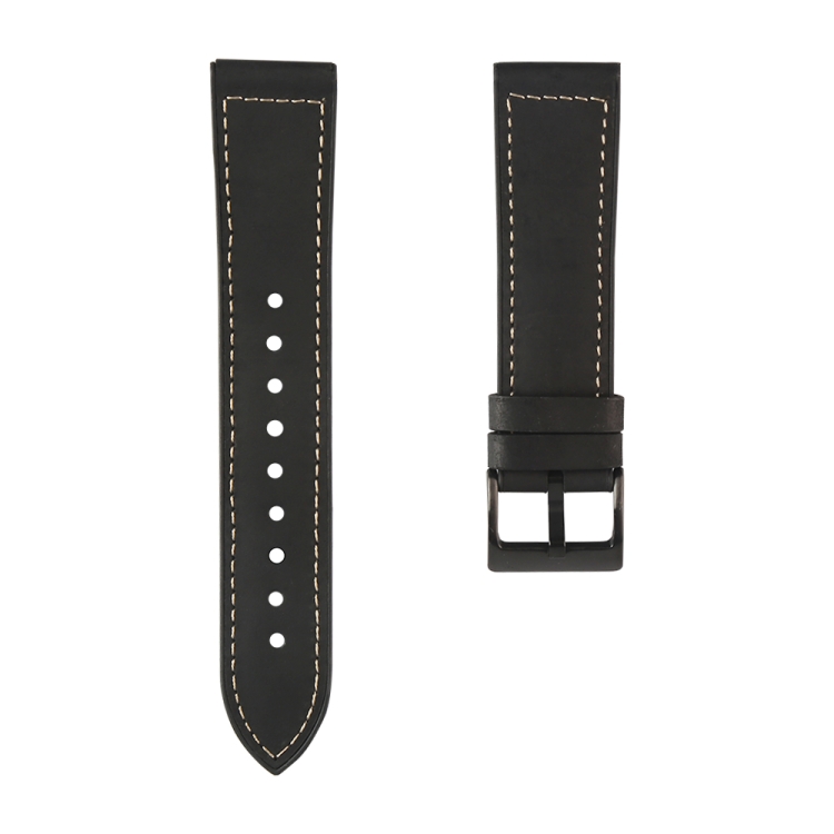 

For Samsung Galaxy Watch 3 41mm TPU + Leather Watch Band(Black)