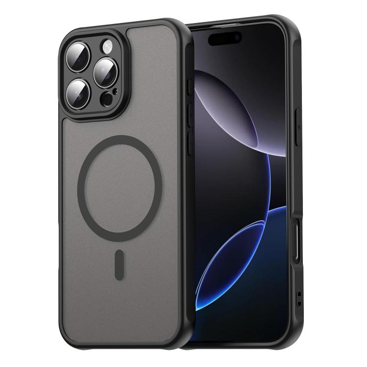 

For iPhone 16 Pro Fan Dun Series TPU Hybrid PC Frosted Magsafe Phone Case(Black)