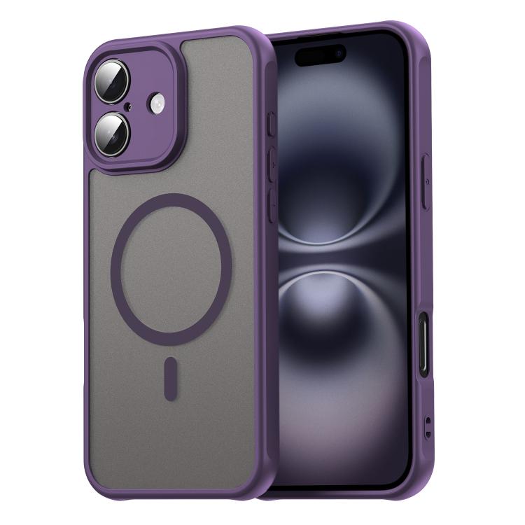 

For iPhone 16 Plus Fan Dun Series TPU Hybrid PC Frosted Magsafe Phone Case(Purple)