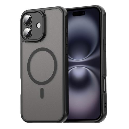 

For iPhone 16 Fan Dun Series TPU Hybrid PC Frosted Magsafe Phone Case(Black)