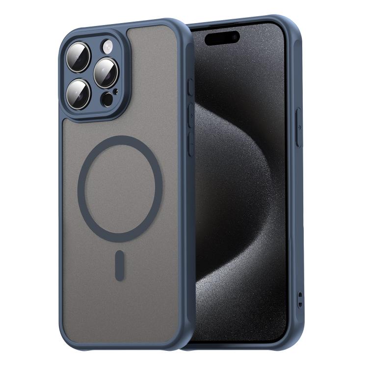 

For iPhone 15 Pro Fan Dun Series TPU Hybrid PC Frosted Magsafe Phone Case(Blue)