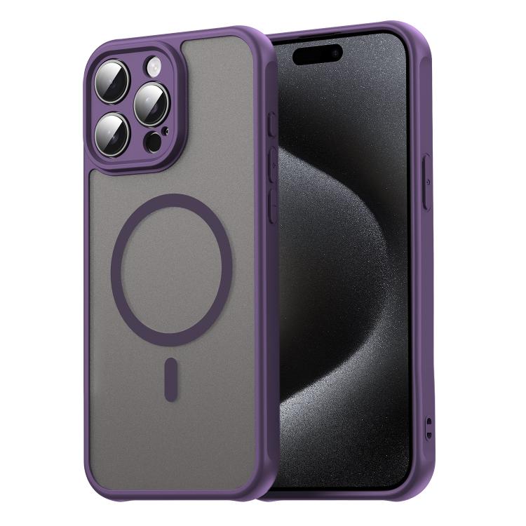 

For iPhone 15 Pro Fan Dun Series TPU Hybrid PC Frosted Magsafe Phone Case(Purple)