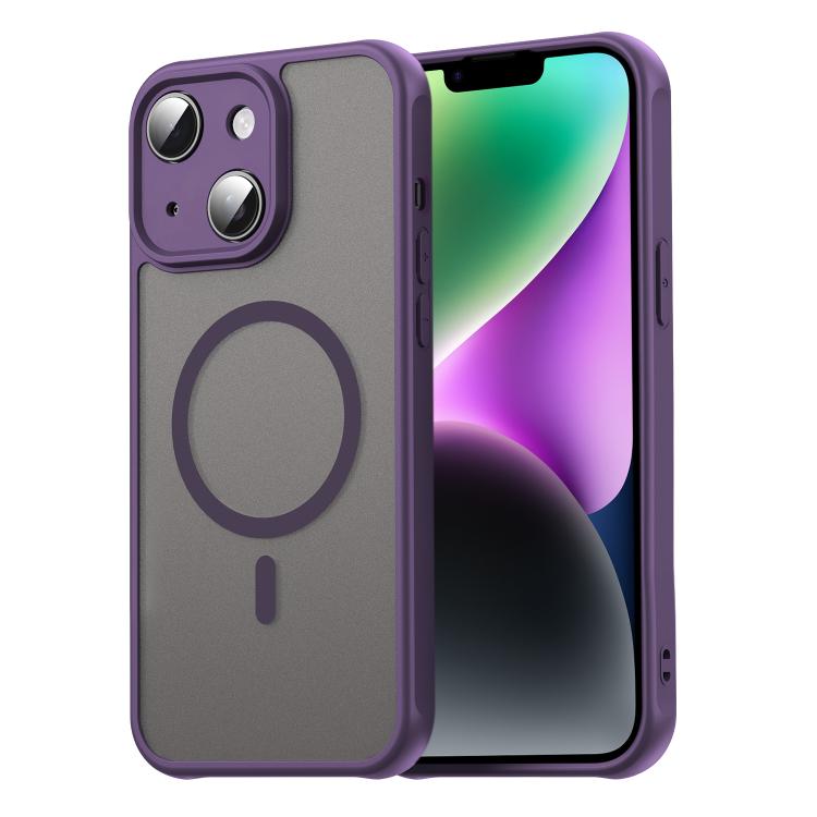 

For iPhone 14 Fan Dun Series TPU Hybrid PC Frosted Magsafe Phone Case(Purple)