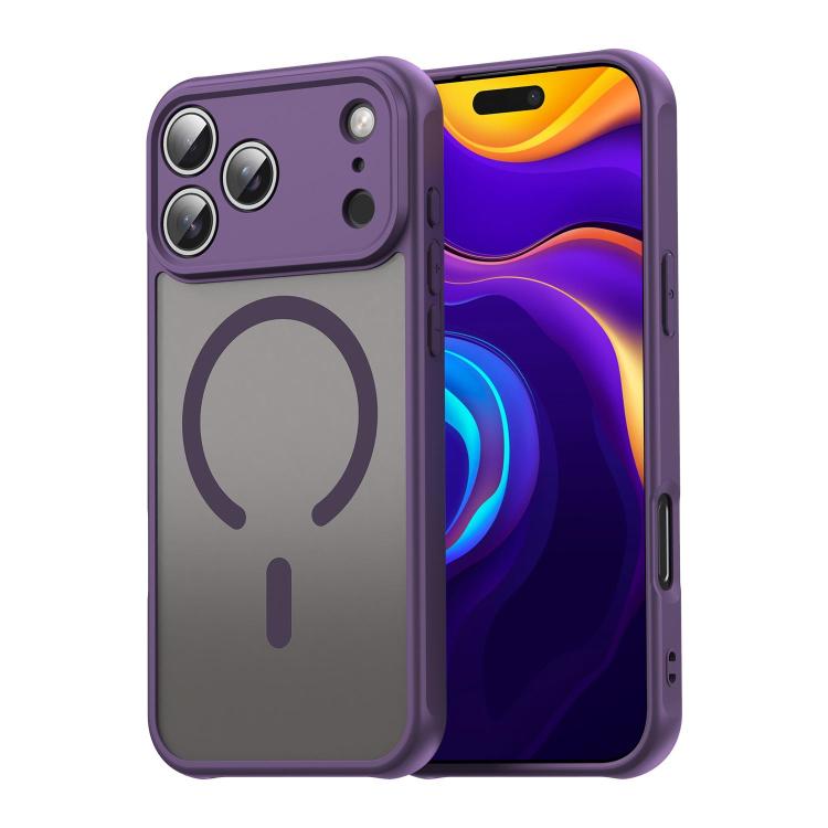 For iPhone 18 Pro Max Fan Dun Series TPU Hybrid PC Frosted Magsafe Phone Case(Purple)