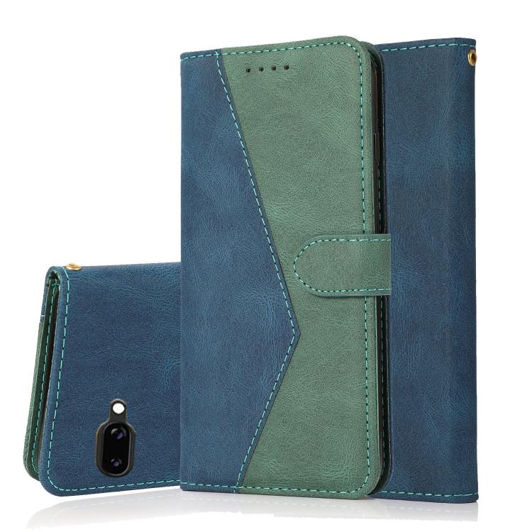 

For Google Pixel 9a Dual-color Stitching Leather Phone Case(Blue Green)