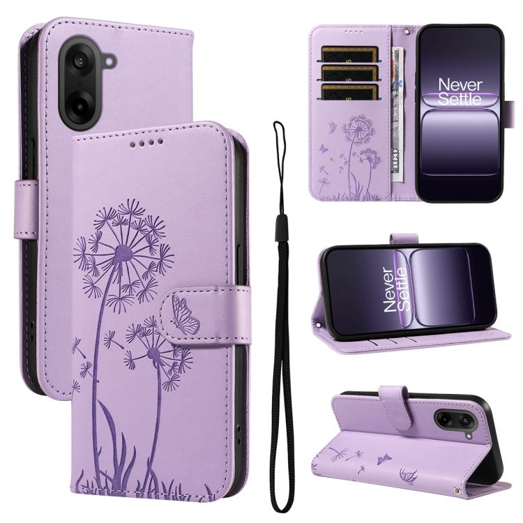 

For OnePlus Nord CE5 Dandelion Embossed Pattern Flip Leather Phone Case(Purple)