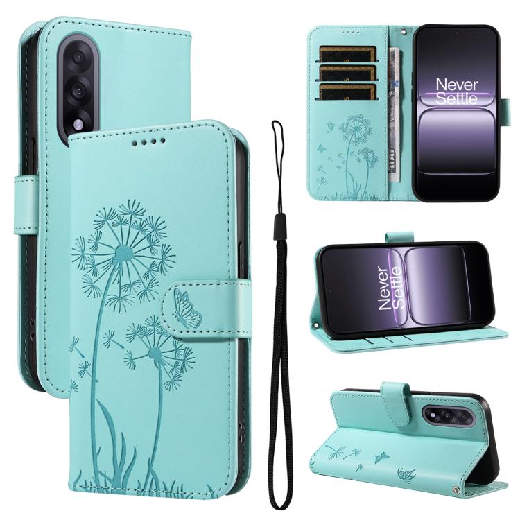 

For OnePlus Ace 5 Ultra Dandelion Embossed Pattern Flip Leather Phone Case(Green)