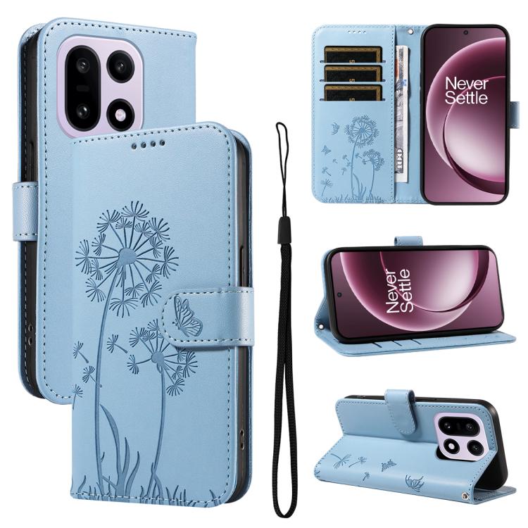 

For OnePlus 15 Dandelion Embossed Pattern Flip Leather Phone Case(Sky Blue)
