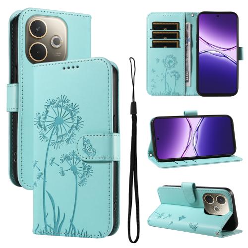 

For OPPO A5 Pro 5G Global Dandelion Embossed Pattern Flip Leather Phone Case(Green)