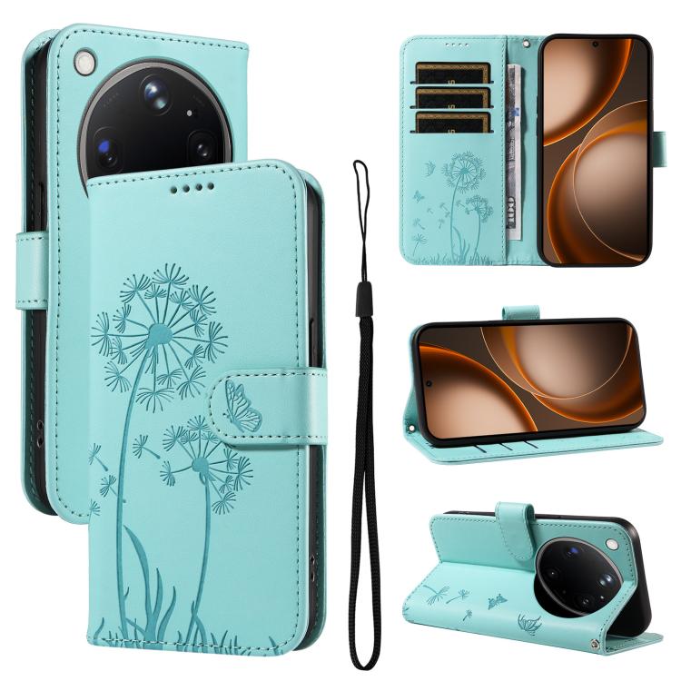 

For OPPO Find X9 Ultra 5G Dandelion Embossed Pattern Flip Leather Phone Case(Green)