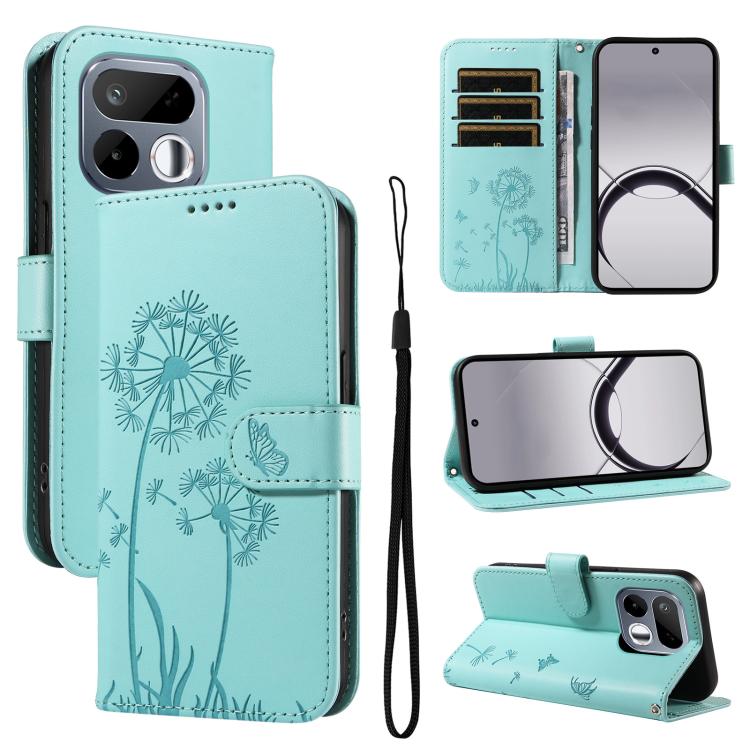 For Realme 16T 5G Dandelion Embossed Pattern Flip Leather Phone Case(Green)