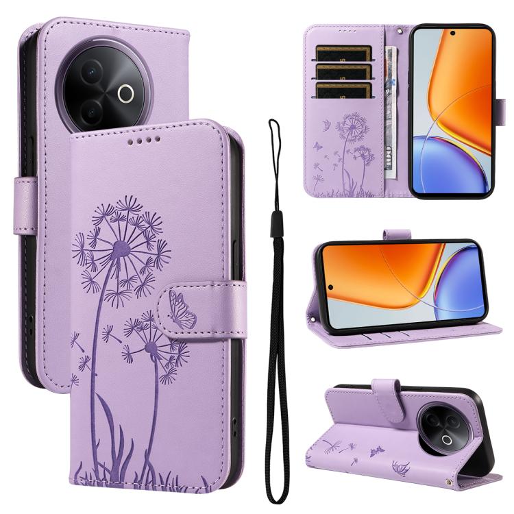 

For vivo Y39 5G Global Dandelion Embossed Pattern Flip Leather Phone Case(Purple)