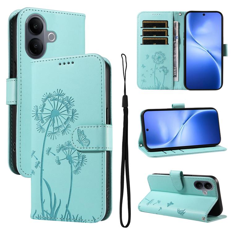 

For vivo V60 Lite 4G Dandelion Embossed Pattern Flip Leather Phone Case(Green)