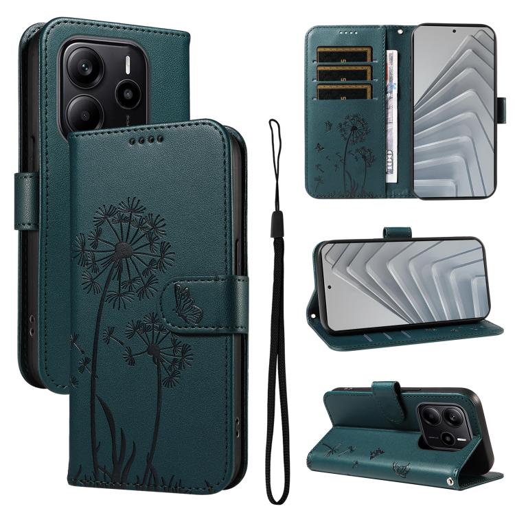 

For Redmi Note 14 4G 163.25mm Dandelion Embossed Pattern Flip Leather Phone Case(Blue)