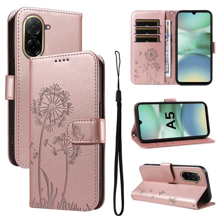 

For Redmi A5 4G 173.3mm Dandelion Embossed Pattern Flip Leather Phone Case(Rose Gold)
