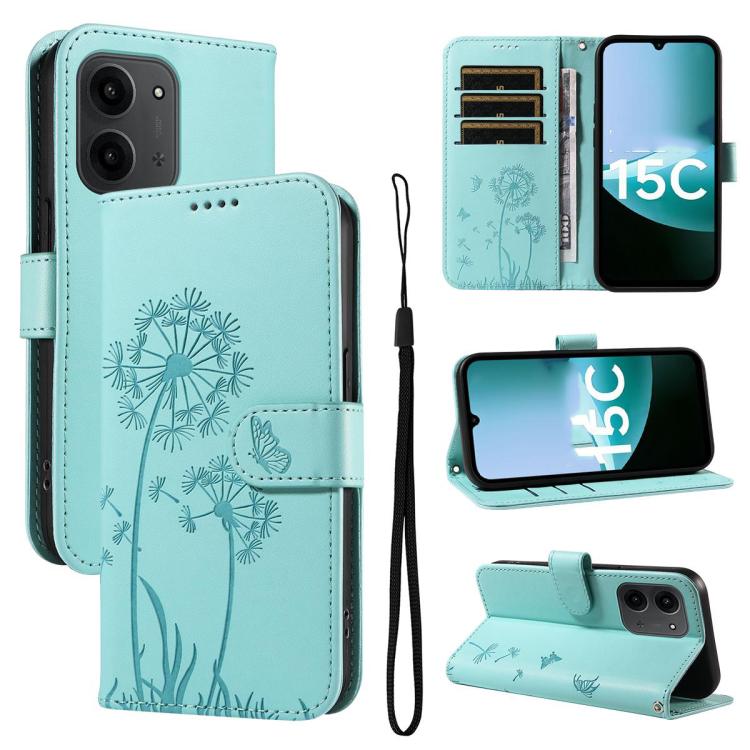 

For Redmi 15C 5G / 4G Global 171mm Dandelion Embossed Pattern Flip Leather Phone Case(Green)