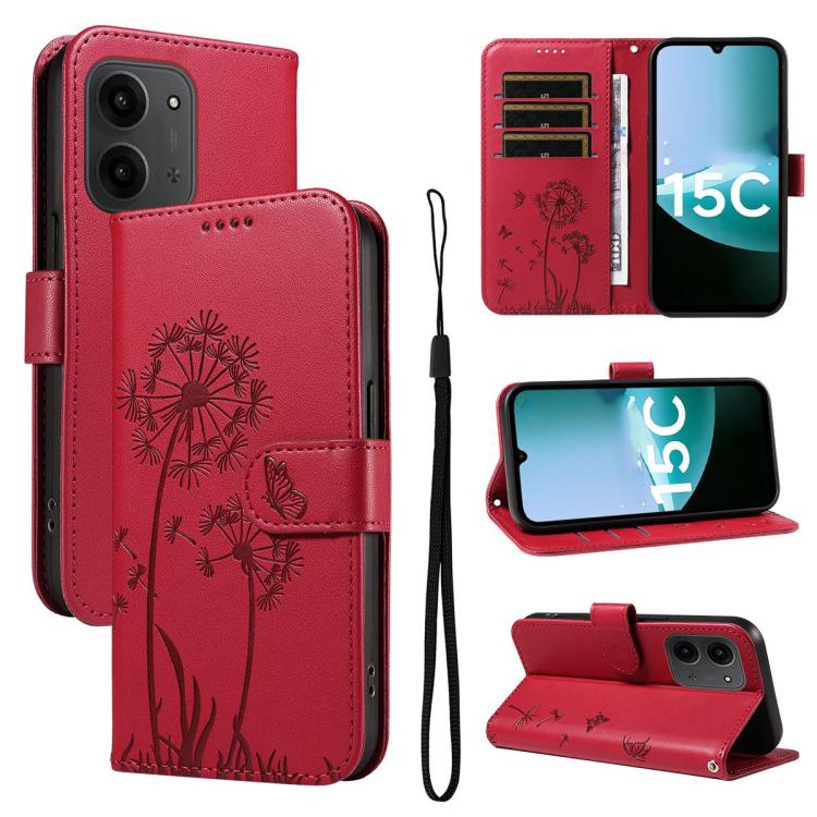 

For Redmi 15C 5G / 4G Global 171mm Dandelion Embossed Pattern Flip Leather Phone Case(Red)