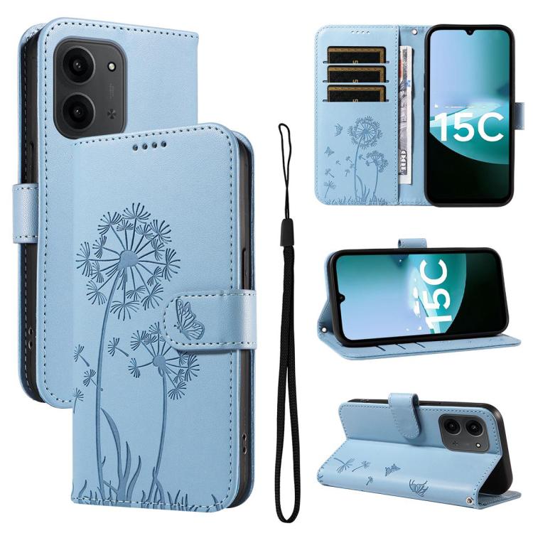 

For Redmi 15C 5G / 4G EU 173mm Dandelion Embossed Pattern Flip Leather Phone Case(Sky Blue)