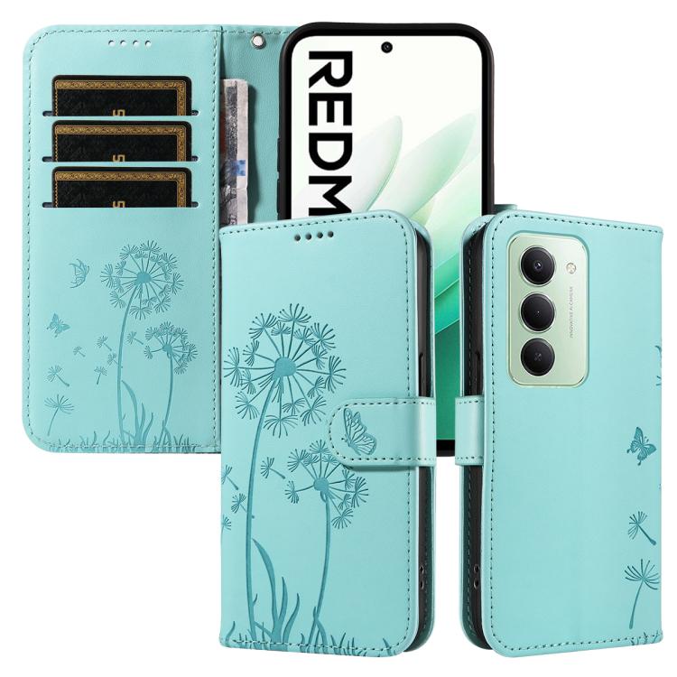 

For Redmi 15 5G Global/15 4G SEA 169.5mm Dandelion Embossed Pattern Flip Leather Phone Case(Green)