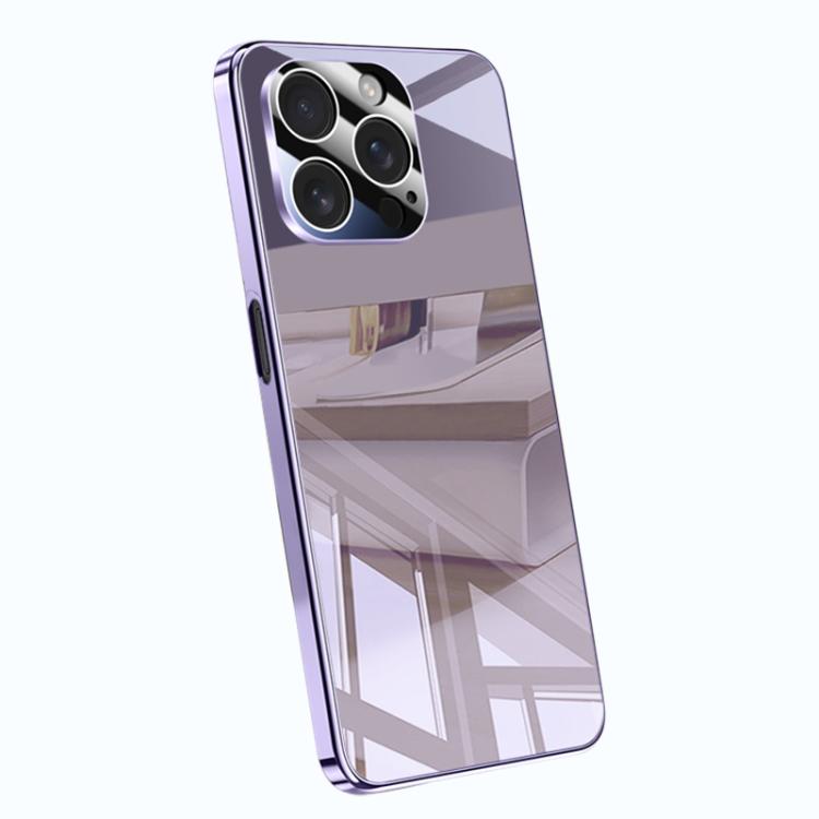 

For iPhone 14 Pro Max Electroplating Ice Crystal Airbag Full Coverage Shockproof Phone Case(Purple)