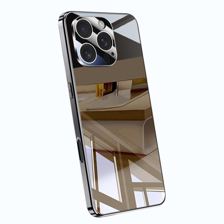 

For iPhone 15 Pro Max Electroplating Ice Crystal Airbag Full Coverage Shockproof Phone Case(Black)