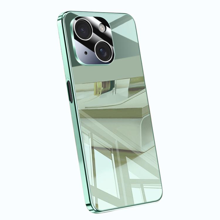 

For iPhone 15 Electroplating Ice Crystal Airbag Full Coverage Shockproof Phone Case(Green)