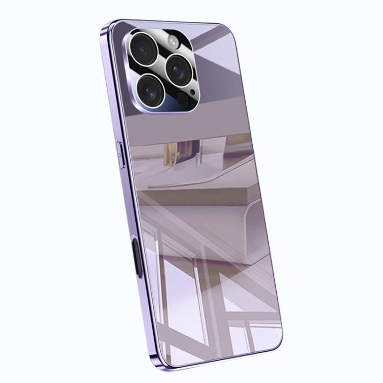 

For iPhone 16 Pro Electroplating Ice Crystal Airbag Full Coverage Shockproof Phone Case(Purple)