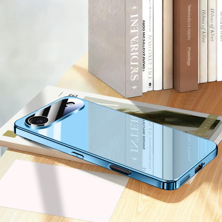 

For iPhone Air Electroplating Ice Crystal Airbag Full Coverage Shockproof Phone Case(Blue)