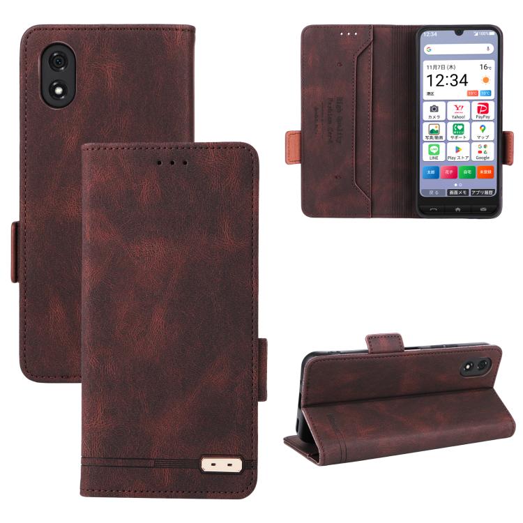

For ZTE Kantan Sumaho 4 A402ZT Magnetic Clasp Leather Phone Case(Brown)