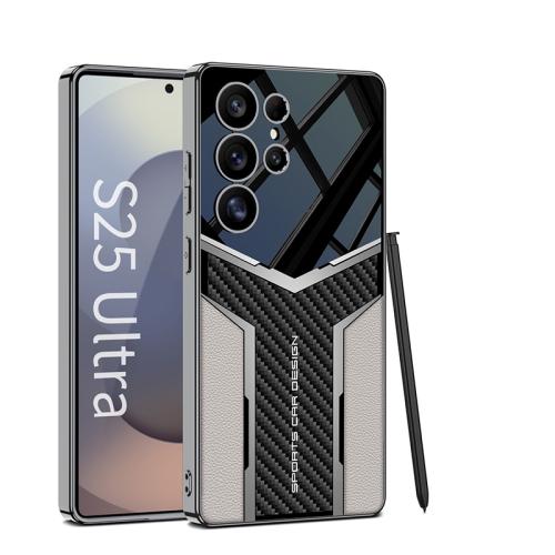 

For Samsung Galaxy S25 Ultra 5G GKK Plating TPU + Leather Future Full Coverage Phone Case, Without Pen(Titanium Gray)