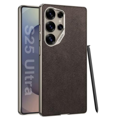 

For Samsung Galaxy S25 Ultra 5G GKK Metal Paint Skin Feel Suede Full Coverage Phone Case(Coffee)