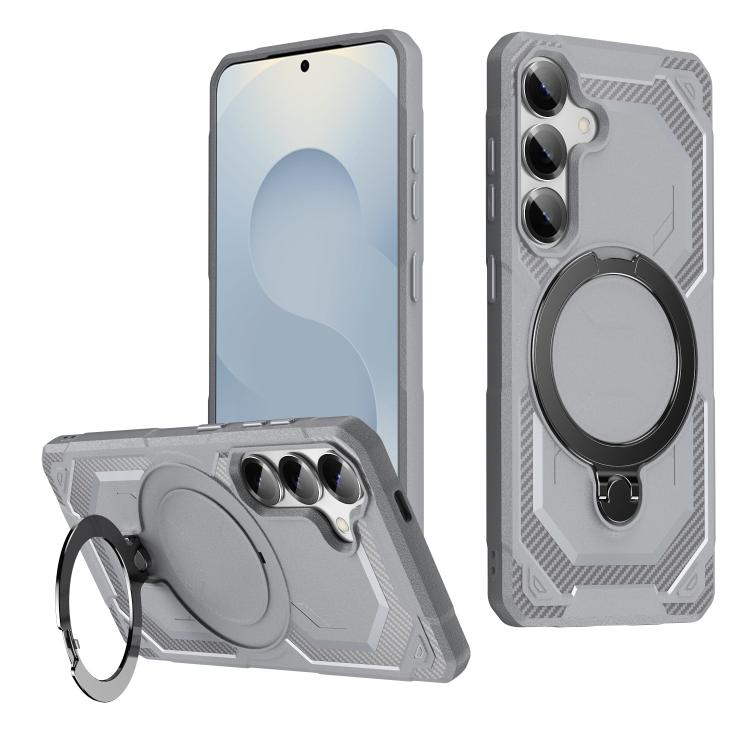 

For Samsung Galaxy S25+ 5G Frosted MagSafe Holder Phone Case(Grey)