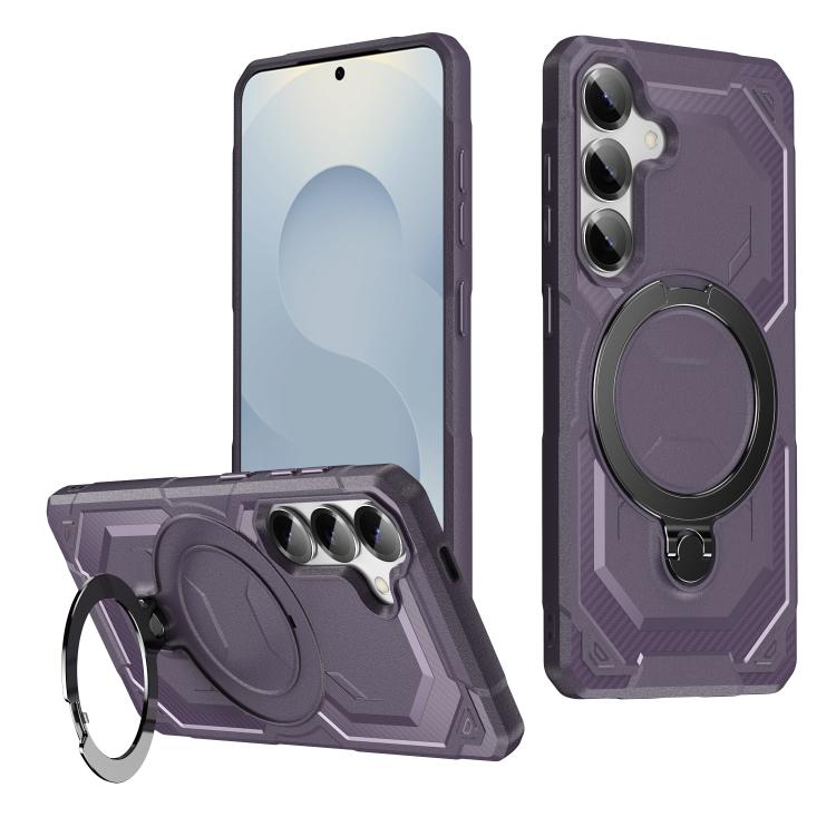 

For Samsung Galaxy S25+ 5G Frosted MagSafe Holder Phone Case(Purple)