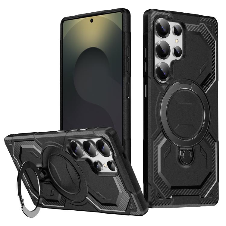 

For Samsung Galaxy S24 Ultra 5G Frosted MagSafe Holder Phone Case(Black)