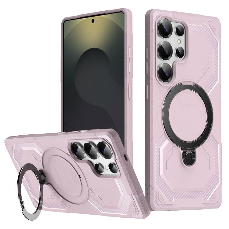 

For Samsung Galaxy S25 Ultra 5G Frosted MagSafe Holder Phone Case(Pink)