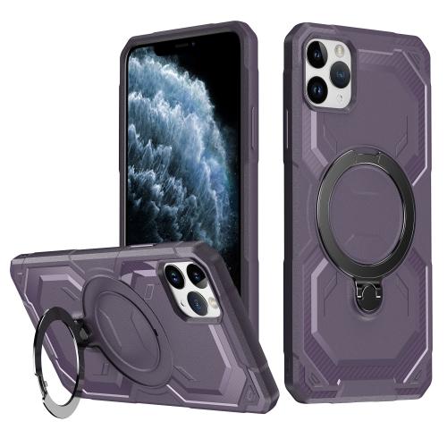 

For iPhone 11 Pro Frosted MagSafe Holder Phone Case(Purple)