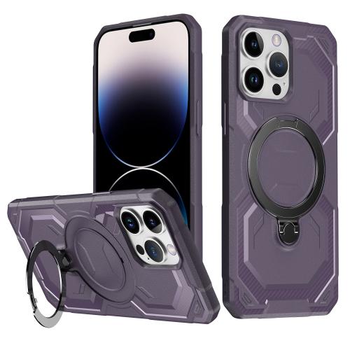

For iPhone 13 Pro Max Frosted MagSafe Holder Phone Case(Purple)